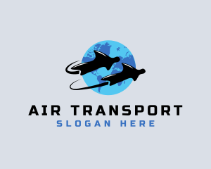 Wing Suit Flight Planet logo design