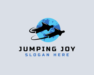 Wing Suit Flight Planet logo design