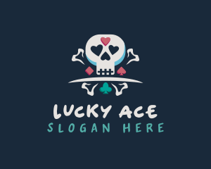 Cartoon Skull Casino logo design