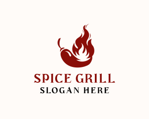 Flame Chili Pepper logo design