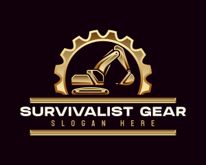 Excavator Industrial Contractor logo design