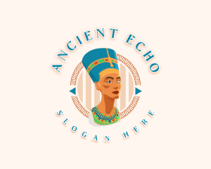 Queen Nefertiti Statue logo design