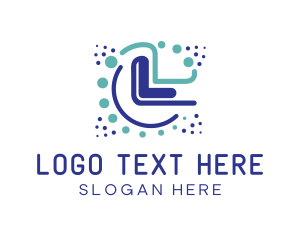 Dotted Business Letter L logo