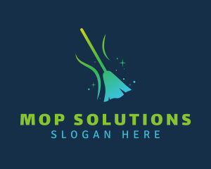 Gradient Mop Cleaning logo design