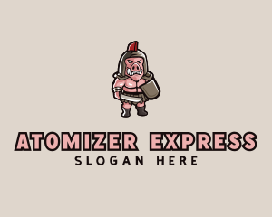 Gladiator Pig Warrior  logo design