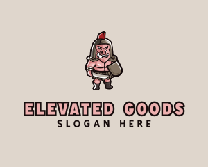 Gladiator Pig Warrior  logo design