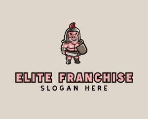 Gladiator Pig Warrior  logo design