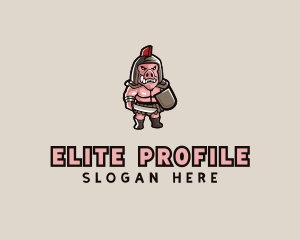 Gladiator Pig Warrior  logo design