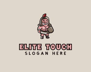 Gladiator Pig Warrior  logo design