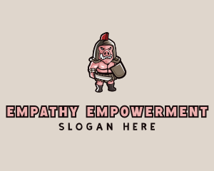 Gladiator Pig Warrior  logo design