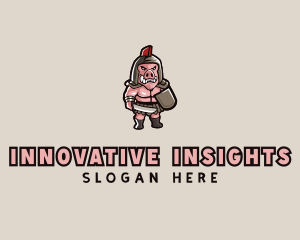 Gladiator Pig Warrior  logo design