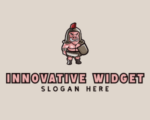 Gladiator Pig Warrior  logo design