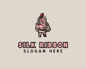 Gladiator Pig Warrior  logo design