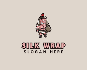 Gladiator Pig Warrior  logo design