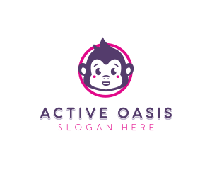 Cute Baby Monkey logo design