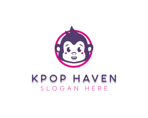 Cute Baby Monkey logo design