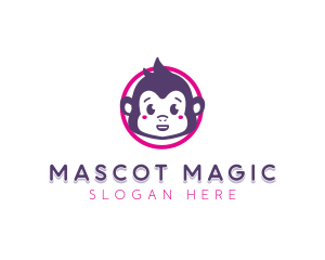 Cute Baby Monkey logo design