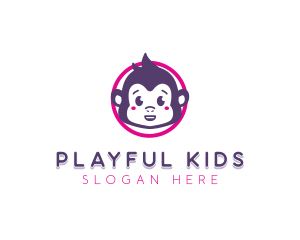 Cute Baby Monkey logo design