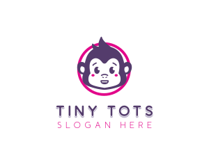 Cute Baby Monkey logo design