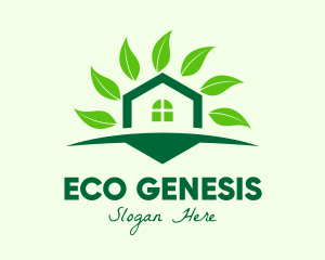 Green Eco Home logo design