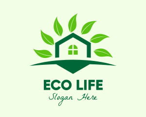 Green Eco Home logo design