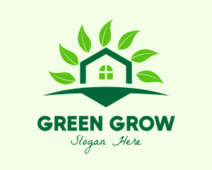 Green Eco Home logo design