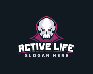 Grim Reaper Gaming Skull Avatar Logo