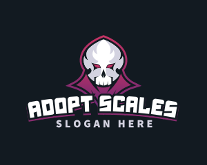 Grim Reaper Gaming Skull Avatar logo design