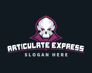 Grim Reaper Gaming Skull Avatar logo design