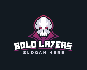 Grim Reaper Gaming Skull Avatar logo design