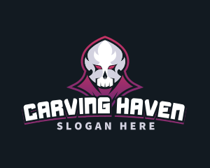 Grim Reaper Gaming Skull Avatar logo design