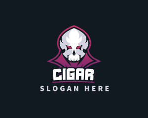 Grim Reaper Gaming Skull Avatar logo design