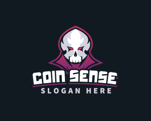 Grim Reaper Gaming Skull Avatar logo design