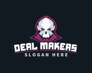 Grim Reaper Gaming Skull Avatar logo design