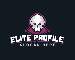 Grim Reaper Gaming Skull Avatar logo design