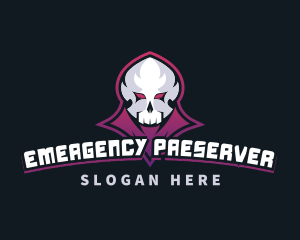 Grim Reaper Gaming Skull Avatar logo design