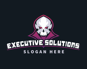 Grim Reaper Gaming Skull Avatar logo design