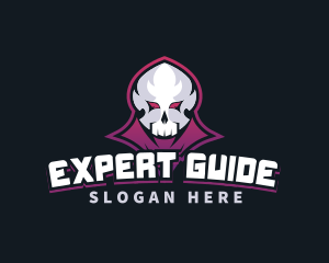 Grim Reaper Gaming Skull Avatar logo design