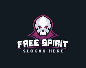 Grim Reaper Gaming Skull Avatar logo design