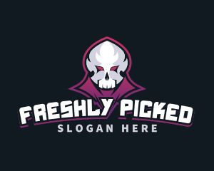 Grim Reaper Gaming Skull Avatar logo design