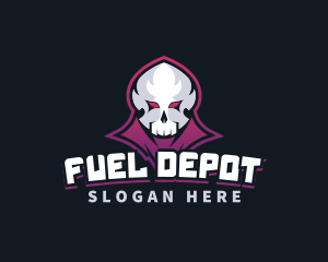 Grim Reaper Gaming Skull Avatar logo design