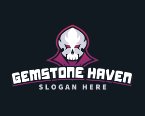 Grim Reaper Gaming Skull Avatar logo design