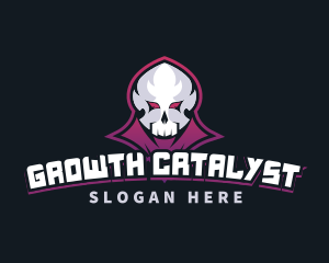 Grim Reaper Gaming Skull Avatar logo design