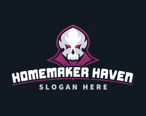 Grim Reaper Gaming Skull Avatar logo design