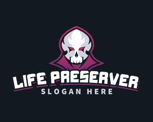 Grim Reaper Gaming Skull Avatar logo design