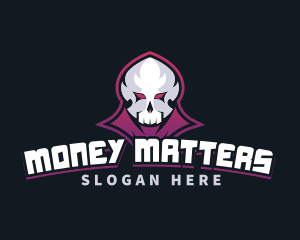 Grim Reaper Gaming Skull Avatar logo design