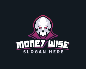 Grim Reaper Gaming Skull Avatar logo design