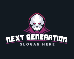 Grim Reaper Gaming Skull Avatar logo design