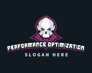 Grim Reaper Gaming Skull Avatar logo design