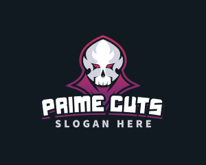 Grim Reaper Gaming Skull Avatar logo design